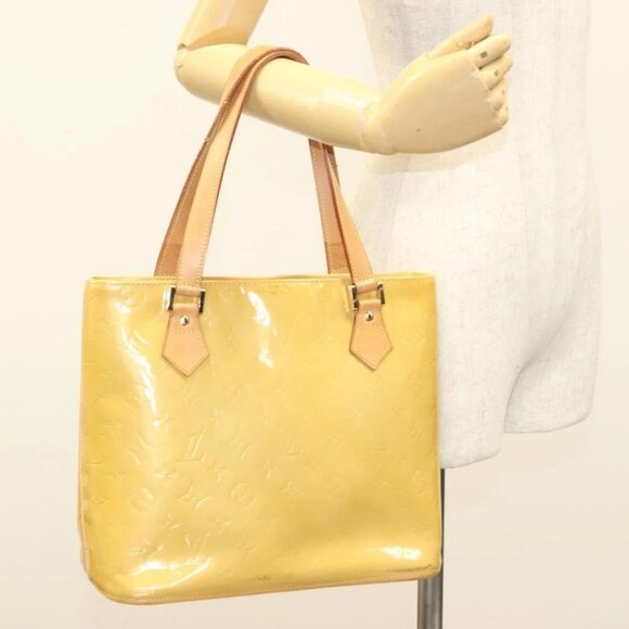 LOUIS VUITTON Monogram Vernis Houston Hand Bag Beige - Picture 1 of 16